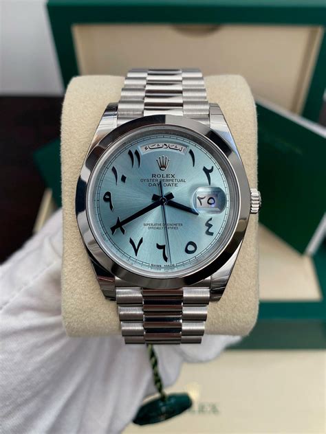 platinum rolex with arabic numerals price|Rolex watch with arabic numbers.